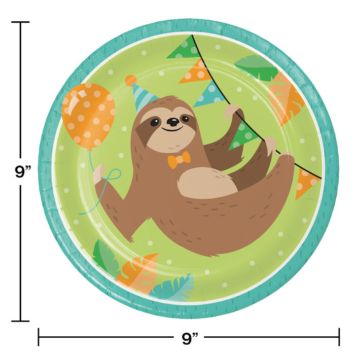 Party Decorations Sloth Party Paper Plates, Pack Of 8