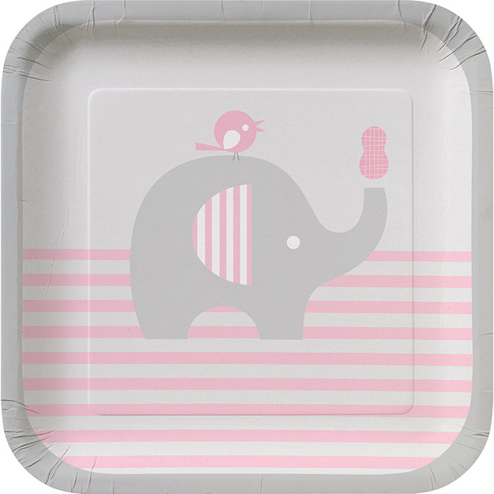 Party Decorations Little Peanut Girl Elephant Dessert Plates, 8 count