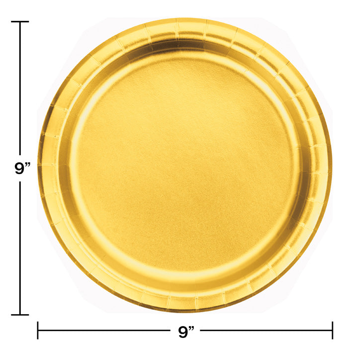 Party Decorations Gold Foil Paper Plates, Pack Of 8