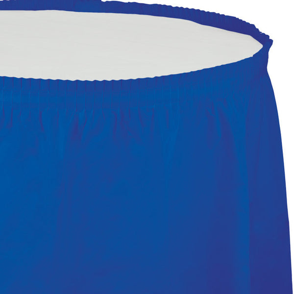 Party Decorations Cobalt Plastic Tableskirt, 14' X 29