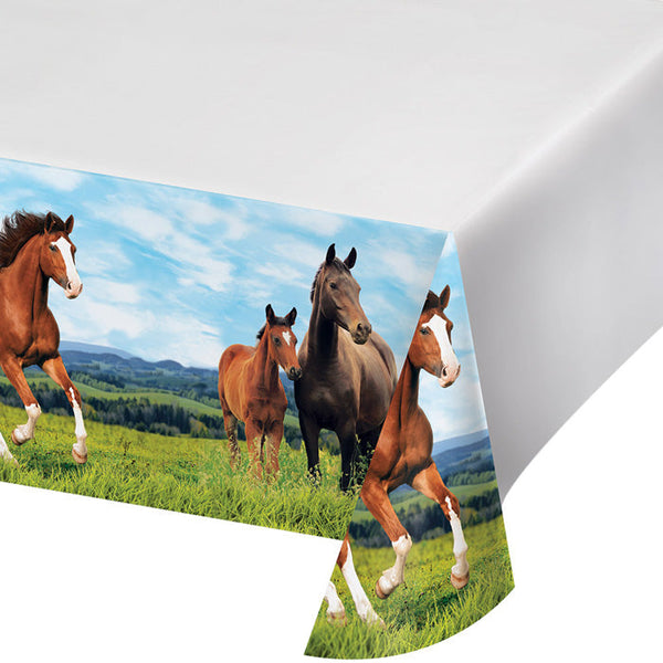 Party Decorations Horse And Pony Plastic Tablecover Border Print, 54