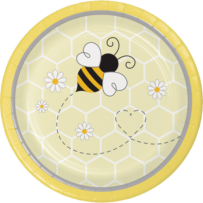 Party Decorations Bumblebee Baby Paper Dessert Plates, 8 ct