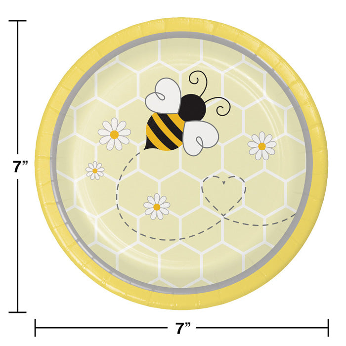 Party Decorations Bumblebee Baby Paper Dessert Plates, 8 ct