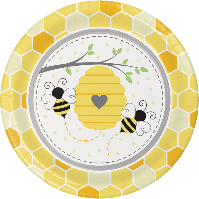 Party Decorations Bumblebee Baby Paper Plates, 8 ct