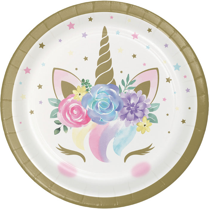 Party Decorations Unicorn Baby Shower Paper Dessert Plates, Pack Of 8