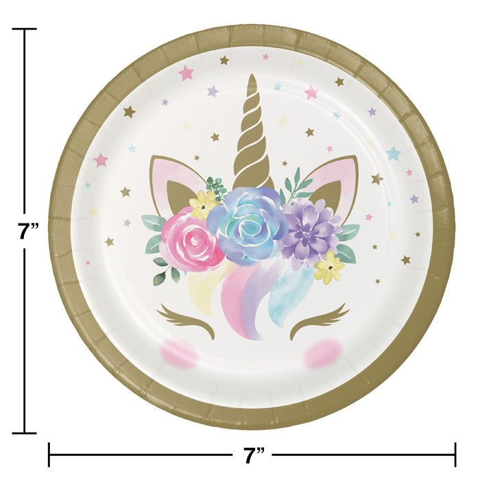 Party Decorations Unicorn Baby Shower Paper Dessert Plates, Pack Of 8