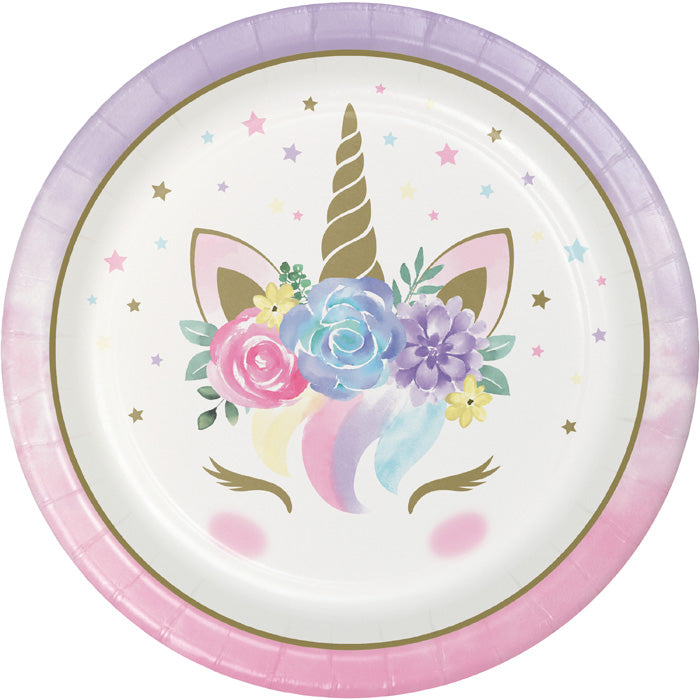 Party Decorations Unicorn Baby Shower Paper Plates, Pack Of 8