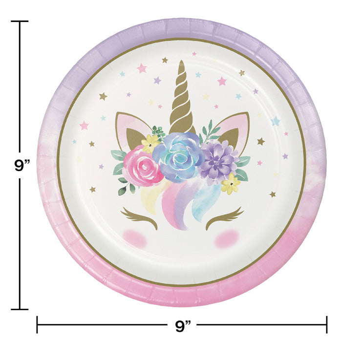 Party Decorations Unicorn Baby Shower Paper Plates, Pack Of 8