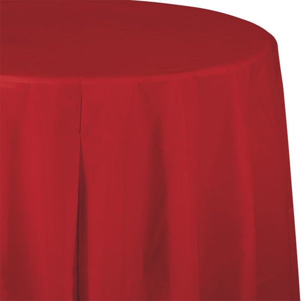 Party Decorations Classic Red Round PlasticTablecover, 82