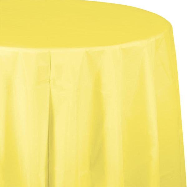 Party Decorations Mimosa Round Plastic Tablecover, 82