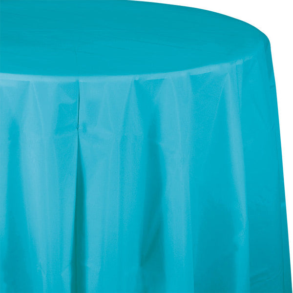 Party Decorations Bermuda Blue  Round PlasticTablecover,  82