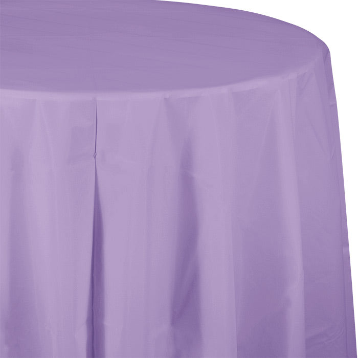 Party Decorations Luscious Lavender Round Plastic Tablecover, 82"