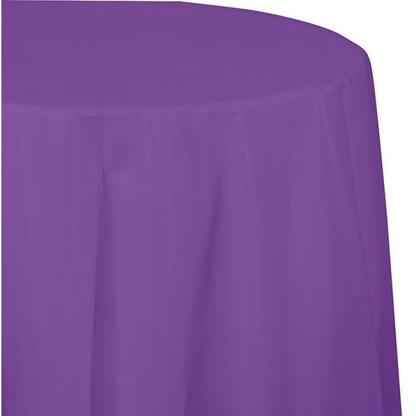 Party Decorations Amethyst Round Plastic Tablecover, 82