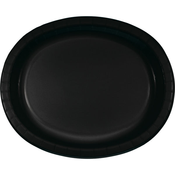 Party Decorations Black Velvet Oval Platter 10" X 12", 8 ct