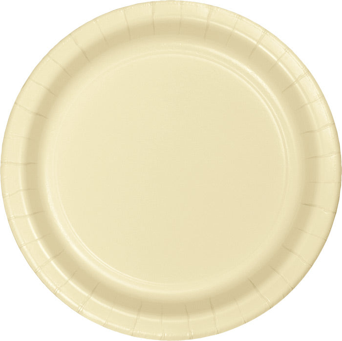 Party Decorations Ivory Paper Banquet Plates, 24 ct