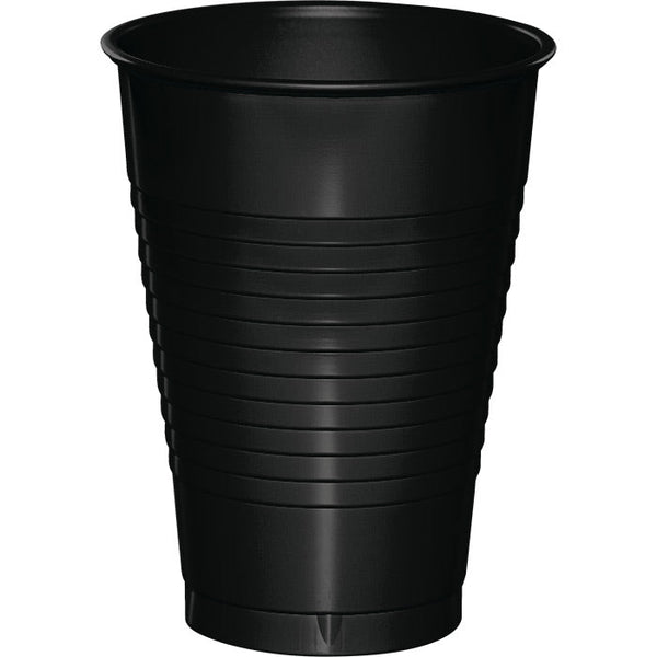 Party Decorations Black 12 Oz Plastic Cups, 20 ct