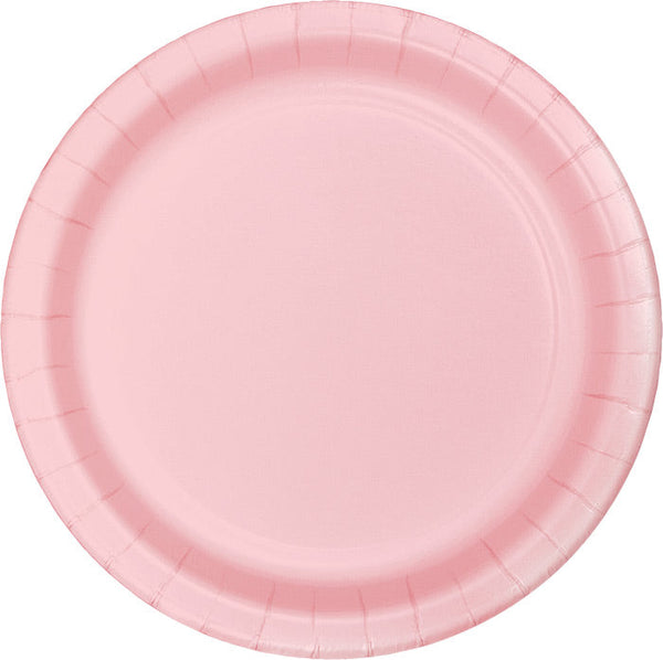 Party Decorations Classic Pink Paper Banquet Plates, 24 ct