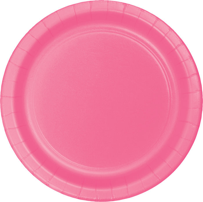 Party Decorations Candy Pink Paper Banquet Plates, 24 ct