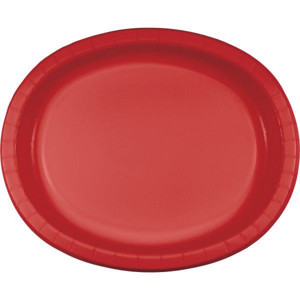 Party Decorations Classic Red Paper Oval Platter 10