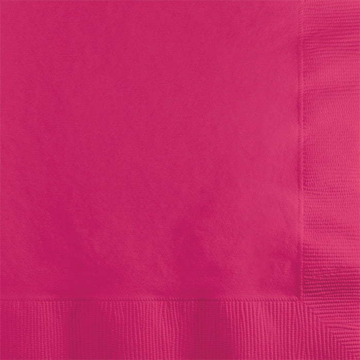 Party Decorations Hot Magenta Beverage Napkin 2Ply, 50 ct