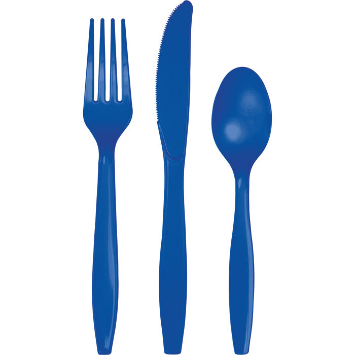 Party Decorations Cobalt Blue Assorted Cutlery, 24 ct