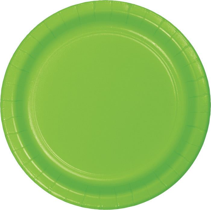 Party Decorations Fresh Lime Green Paper Banquet Plates, 24 ct