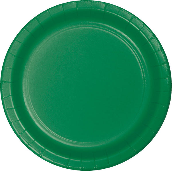 Party Decorations Emerald Green Paper Banquet Plates, 24 Count