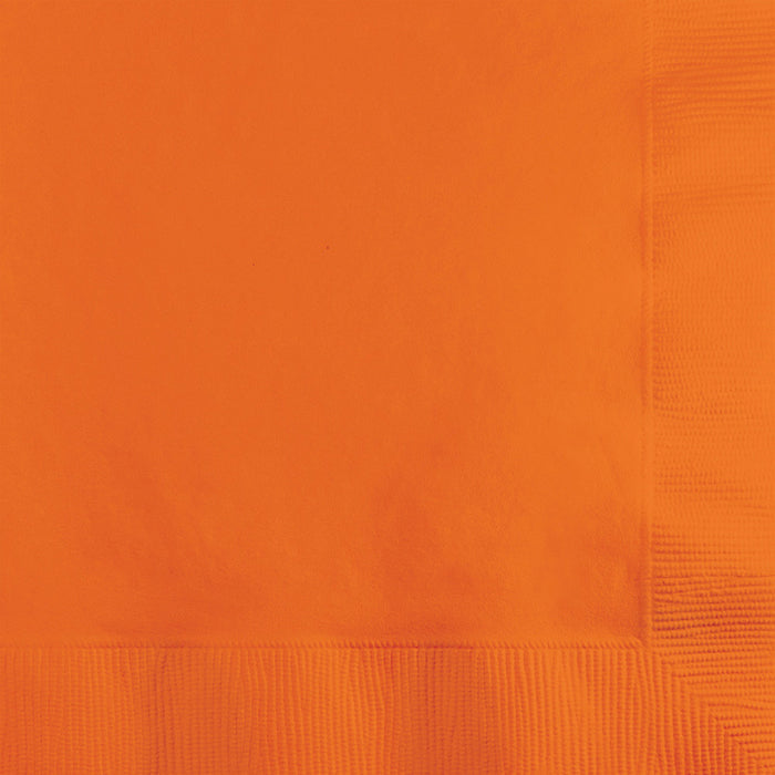 Party Decorations Sunkissed Orange Beverage Napkin, 3 Ply, 50 ct