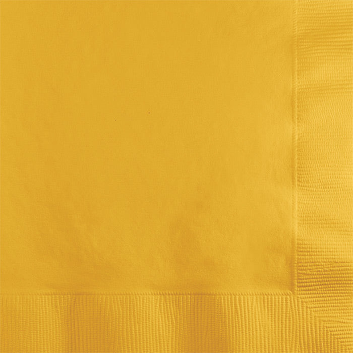 Party Decorations School Bus Yellow Beverage Napkin 2Ply, 50 ct