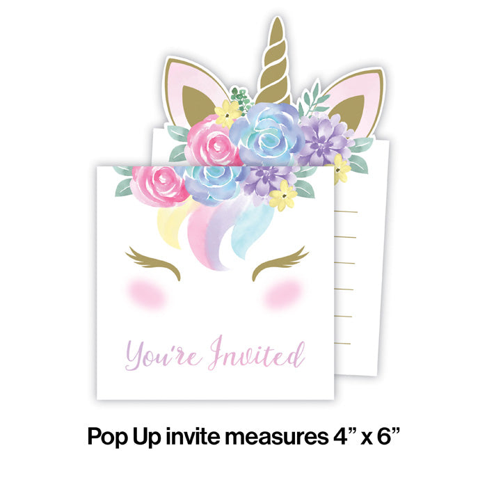 Party Decorations Unicorn Baby Shower Invitations, Pack Of 8