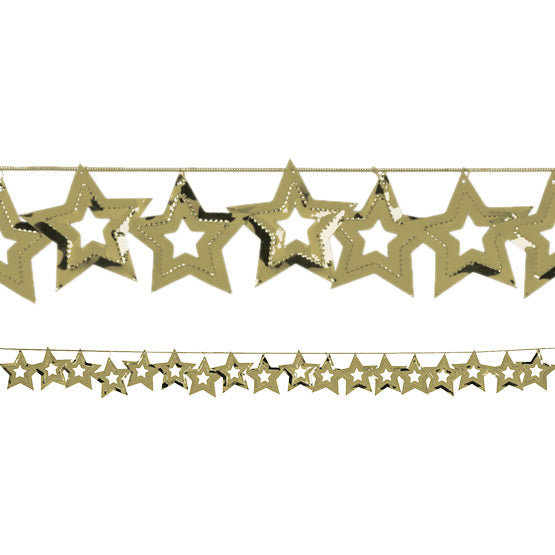 Party Decorations Gold Stars Foil Garland, 9 Ft.