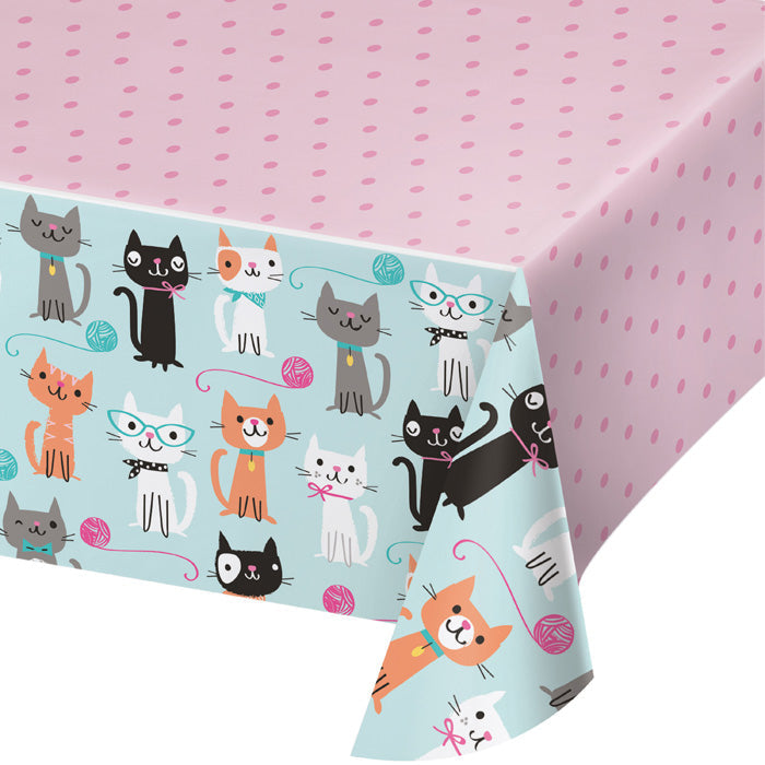 Party Decorations Purr-Fect Cat Party Plastic Tablecover All Over Print