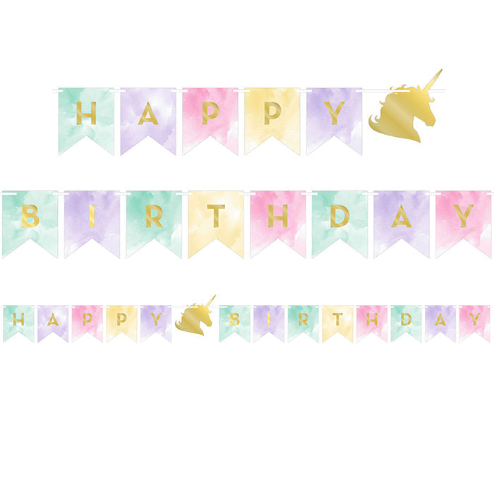 Party Decorations Sparkle Unicorn Party Banner