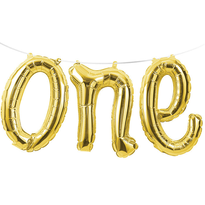 Party Decorations 1st Birthday "One" Balloon Banner