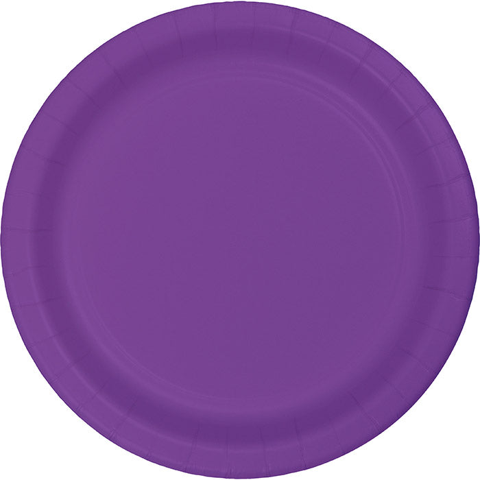 Party Decorations Amethyst Purple Paper Banquet Plates, 24 ct