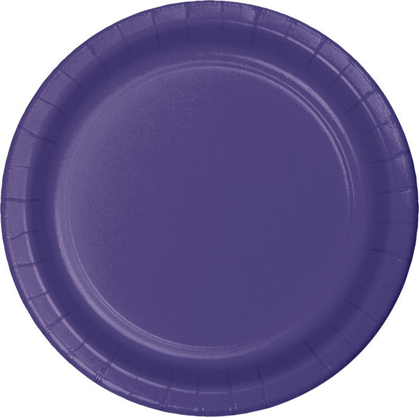 Party Decorations Purple Paper Banquet Plates, 24 ct