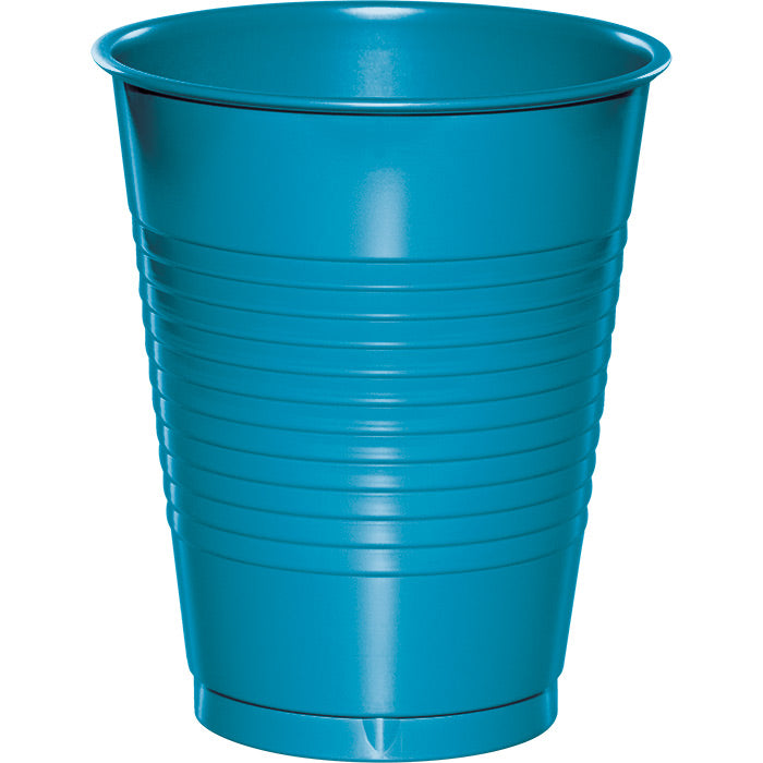 Party Decorations Turquoise Blue Plastic Cups, 20 ct