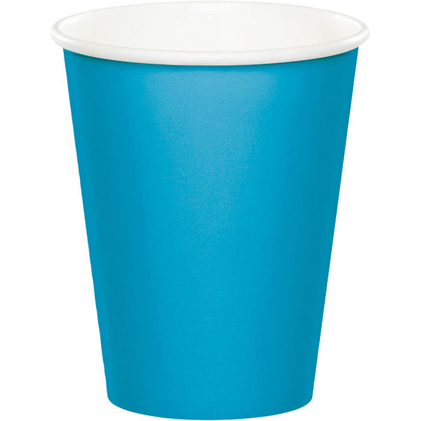 Party Decorations Turquoise Hot/Cold Paper Paper Cups 9 Oz., 24 ct