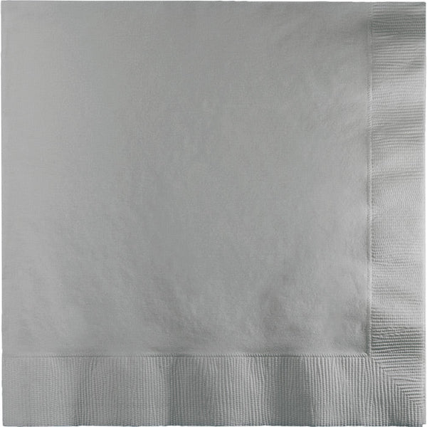 Party Decorations Shimmering Silver Luncheon Napkin 2Ply, 50 ct