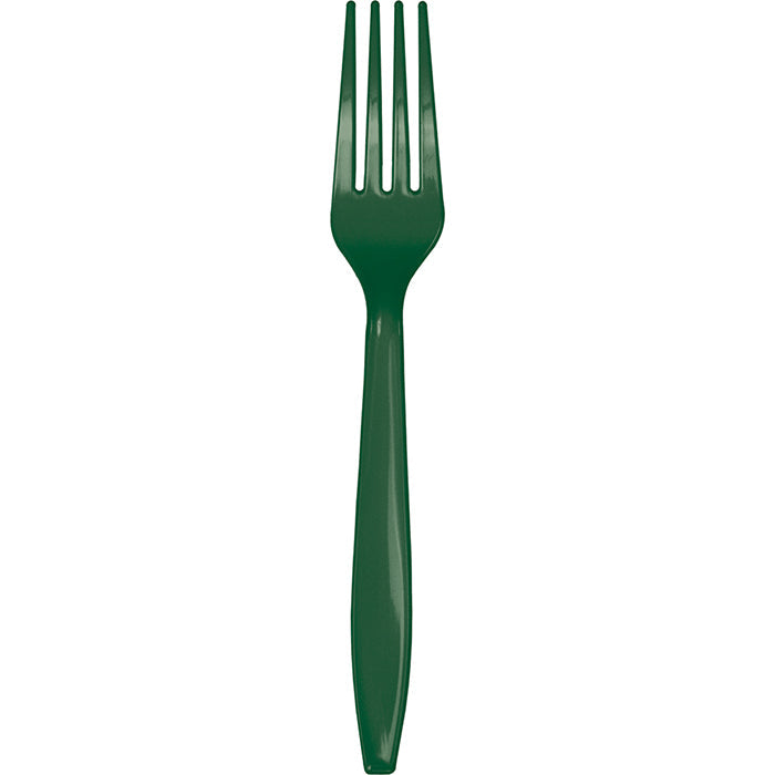 Party Decorations Hunter Green Plastic Forks, 24 ct