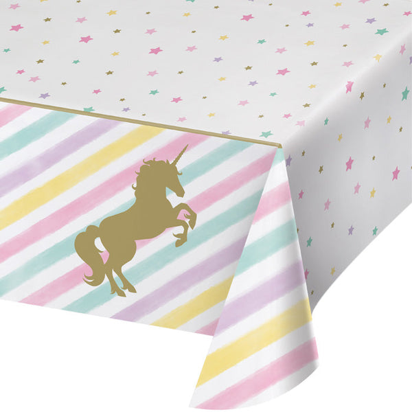 Party Decorations Unicorn Sparkle Plastic Tablecover All Over Print, 54