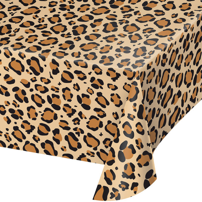 Party Decorations Leopard Print Plastic Table Cover, 54" X 108"