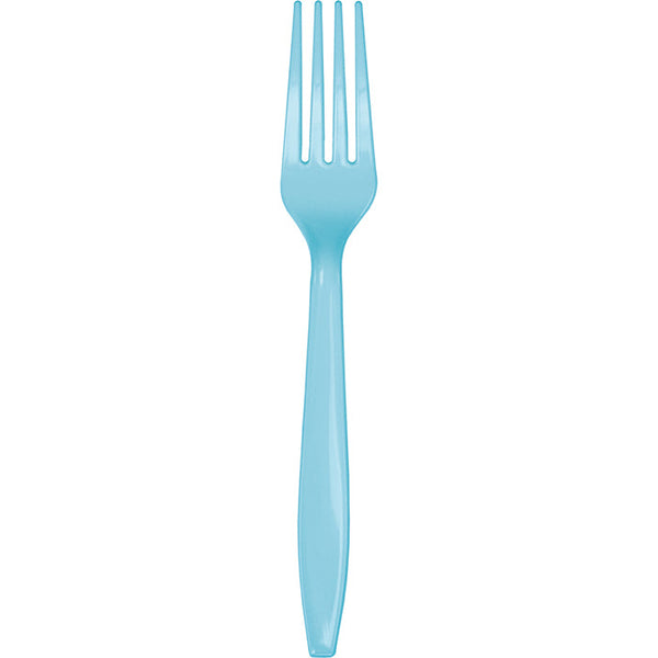 Party Decorations Pastel Blue Plastic Forks, 24 ct