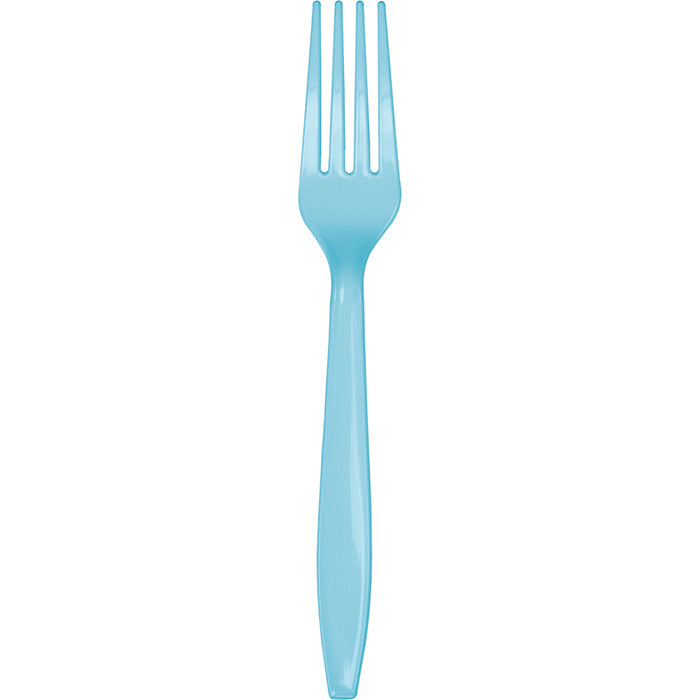 Party Decorations Pastel Blue Plastic Forks, 24 ct