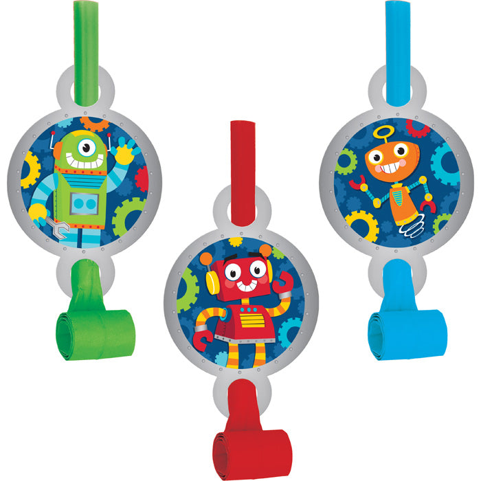 Party Decorations Party Robots Blowouts W/ Med, 8 ct