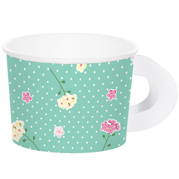 Party Decorations Floral Tea Party 8 oz Treat Cups, 8 ct