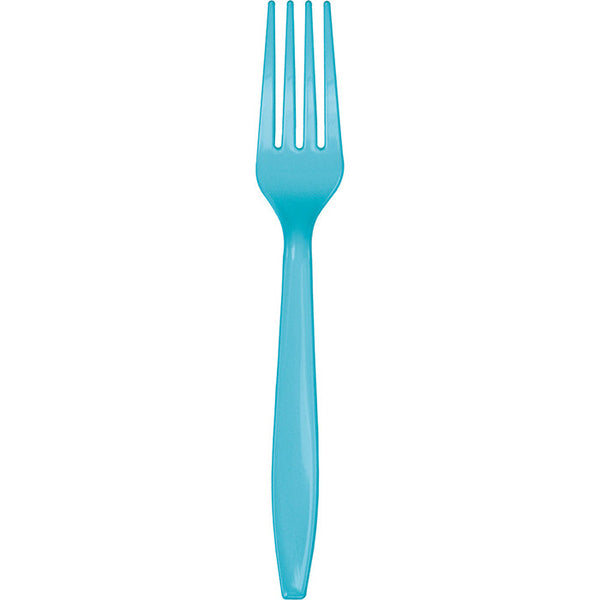 Party Decorations Bermuda Blue Plastic Forks, 24 ct