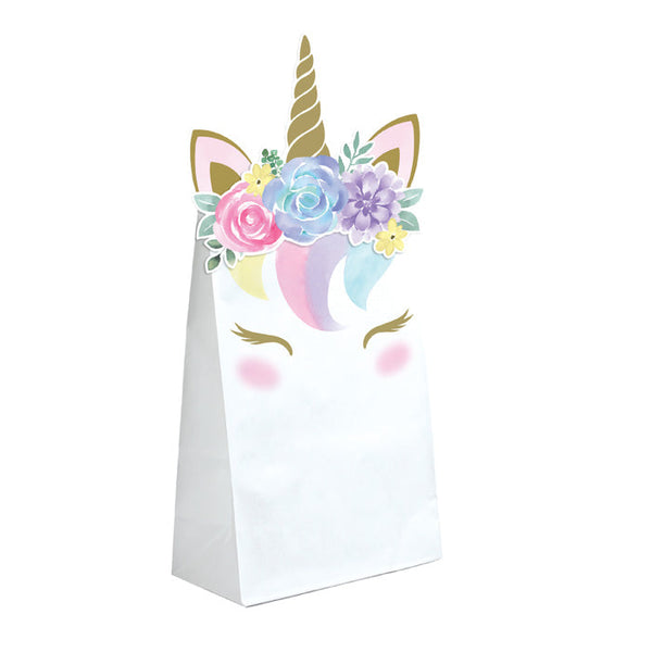 Party Decorations Unicorn Baby Shower Paper Treat Bags, Pack Of 8