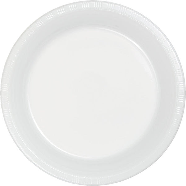 Party Decorations White Prem Plastic Banquet Plates, 20 ct