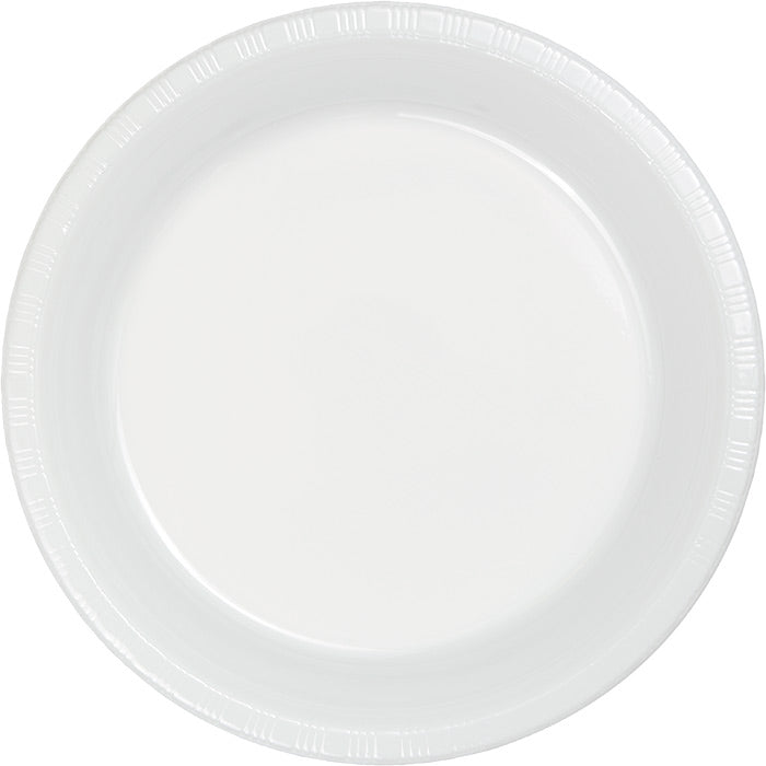 Party Decorations White Prem Plastic Banquet Plates, 20 ct